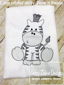 Zebra Sketch Machine Embroidery Design