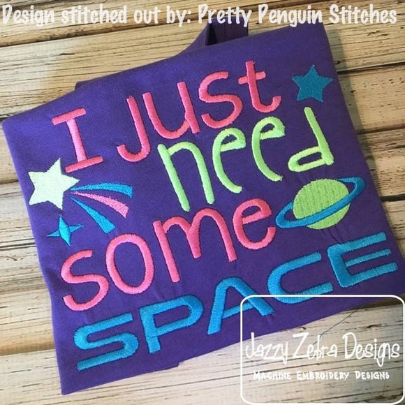 I just need some space saying outer space machine embroidery design