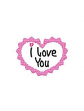 I love you heart machine embroidery design