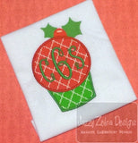 Christmas cupcake monogram frame appliqué machine embroidery design