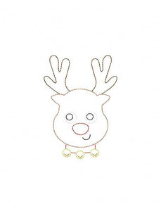 Reindeer vintage stitch machine embroidery design