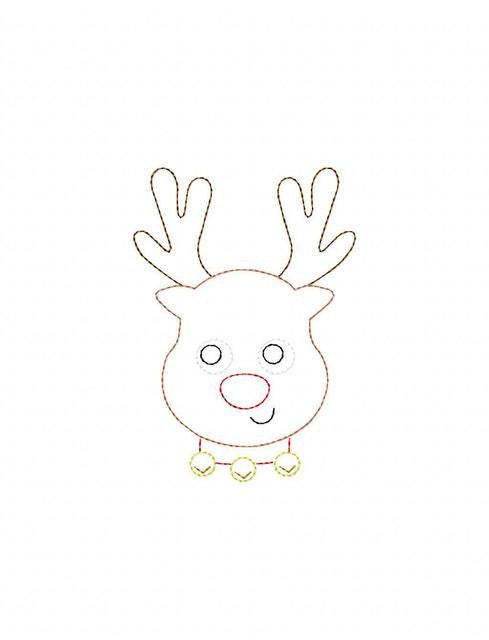 Reindeer vintage stitch machine embroidery design