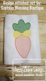Carrot with bow motif filled machine embroidery design