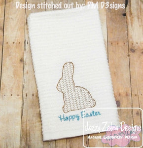 Bunny silhouette motif filled machine embroidery design
