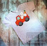 Truck with Easter bunny appliqué machine embroidery design