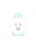 Polar Bear vintage stitch machine embroidery design