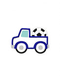Truck with soccer ball appliqué machine embroidery design