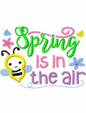 Spring is in the air saying Spring appliqué machine embroidery design