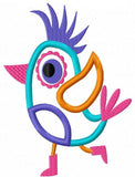 Colorful Bird applique machine embroidery design