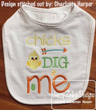 Chicks dig me saying Easter machine embroidery design