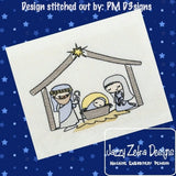 Christmas Nativity Manger Sketch machine embroidery design