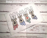 4 Christmas Reindeer Sketch machine Embroidery Design