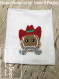 Cowboy Gingerbread man applique machine embroidery design