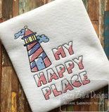 Lighthouse sketch machine embroidery design