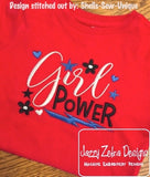 Girl Power saying machine embroidery design