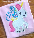 Unicorn applique machine embroidery design