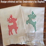 Reindeer silhouette motif filled embroidery design