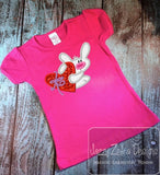 Bunny with Heart applique machine embroidery design
