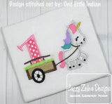 1st birthday unicorn appliqué embroidery design