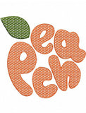 Peach word shaped peach motif filled machine embroidery design