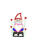 Gnome with Valentine heart applique machine embroidery design