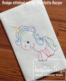 Unicorn vintage stitch colorwork machine embroidery design
