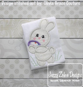 Bunny with Easter Egg appliqué embroidery design