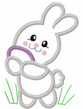 Bunny with Easter Egg appliqué embroidery design
