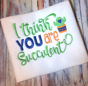 I think you are succulent saying succulent/cactus machine embroidery design