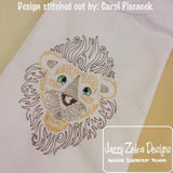 Lion vintage stitch machine embroidery design