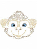 Monkey Face vintage stitch machine embroidery design