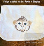 Monkey Face vintage stitch machine embroidery design