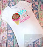 Don't forget the sprinkles saying ice cream cone appliqué machine embroidery design