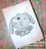 Easter Bunny sketch machine embroidery design