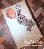 Bunny with balloon sketch machine embroidery design