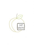 Just Peachy saying peach shabby chic bean stitch appliqué machine embroidery design