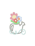 Flowers in Watering Can Appliqué Machine Embroidery Design