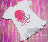 Girl Jelly Fish appliqué machine embroidery design