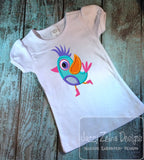 Colorful Bird applique machine embroidery design