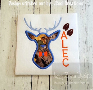 Deer Buck applique machine embroidery design