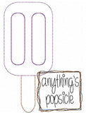 Anything's popsicle saying popsicle shabby chic bean stitch appliqué machine embroidery design