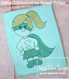 Super Hero girl sketch machine embroidery design