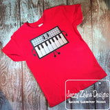 Piano Keyboard with face applique machine embroidery design