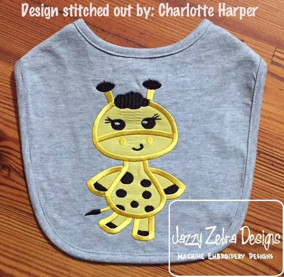 Giraffe applique machine embroidery design