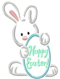 Happy Easter saying Bunny machine embroidery design