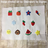 Set of 21 mini 1" Holiday machine embroidery designs bundle