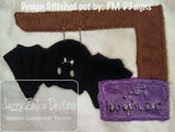 Just Hangin Out saying bat shabby chic appliqué machine embroidery design