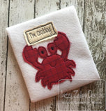 I'm crabby saying crab shabby chic bean stitch applique machine embroidery design