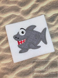 Chubby Shark appliqué machine embroidery design