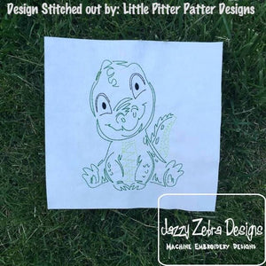 Baby Alligator vintage stitch machine embroidery design
